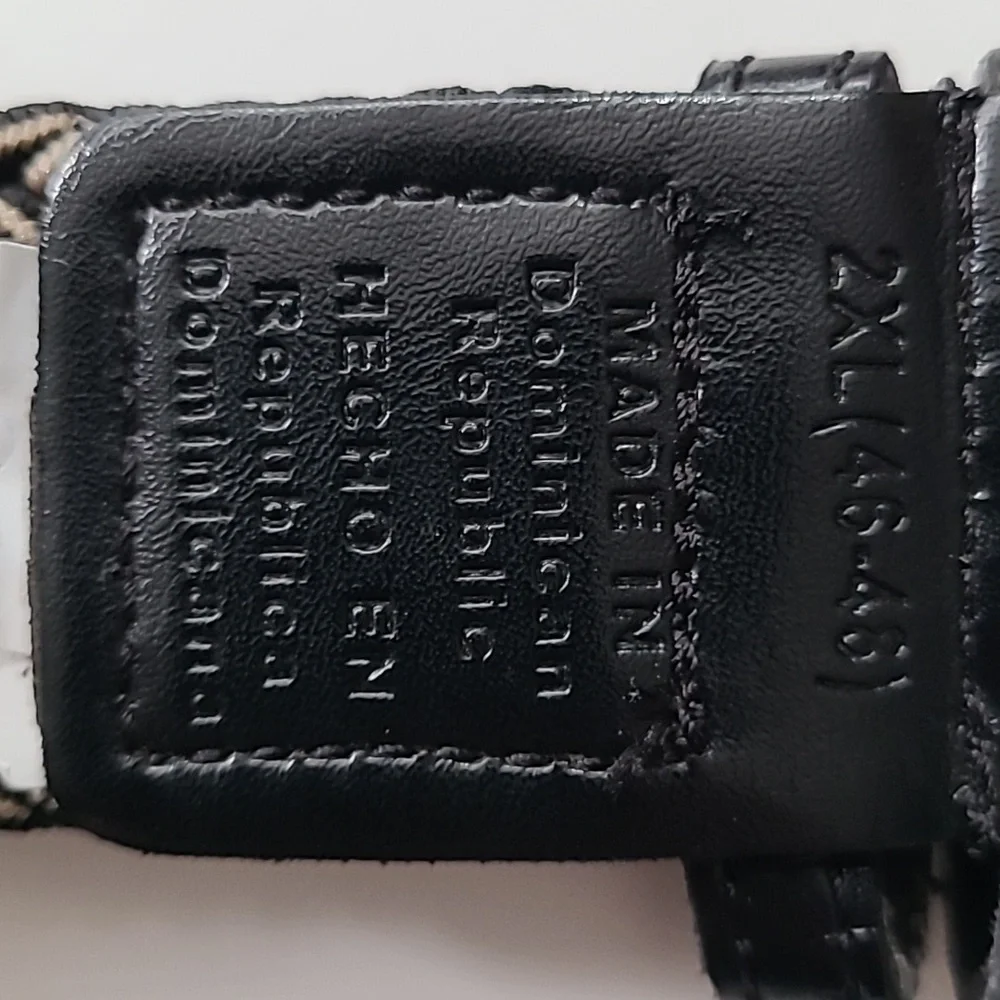 DOCKERS 2XL Belt black braided brown silver buckle‎ LIKE NEW